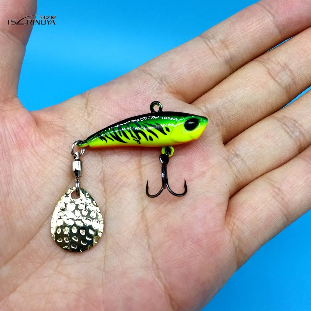 

TSURINOYA 5PCS/LOT SPIN VIB with spoon spin 12g/36mm 5colors Sinking Spinner Metal VIB Long Casting Baits fishing lure