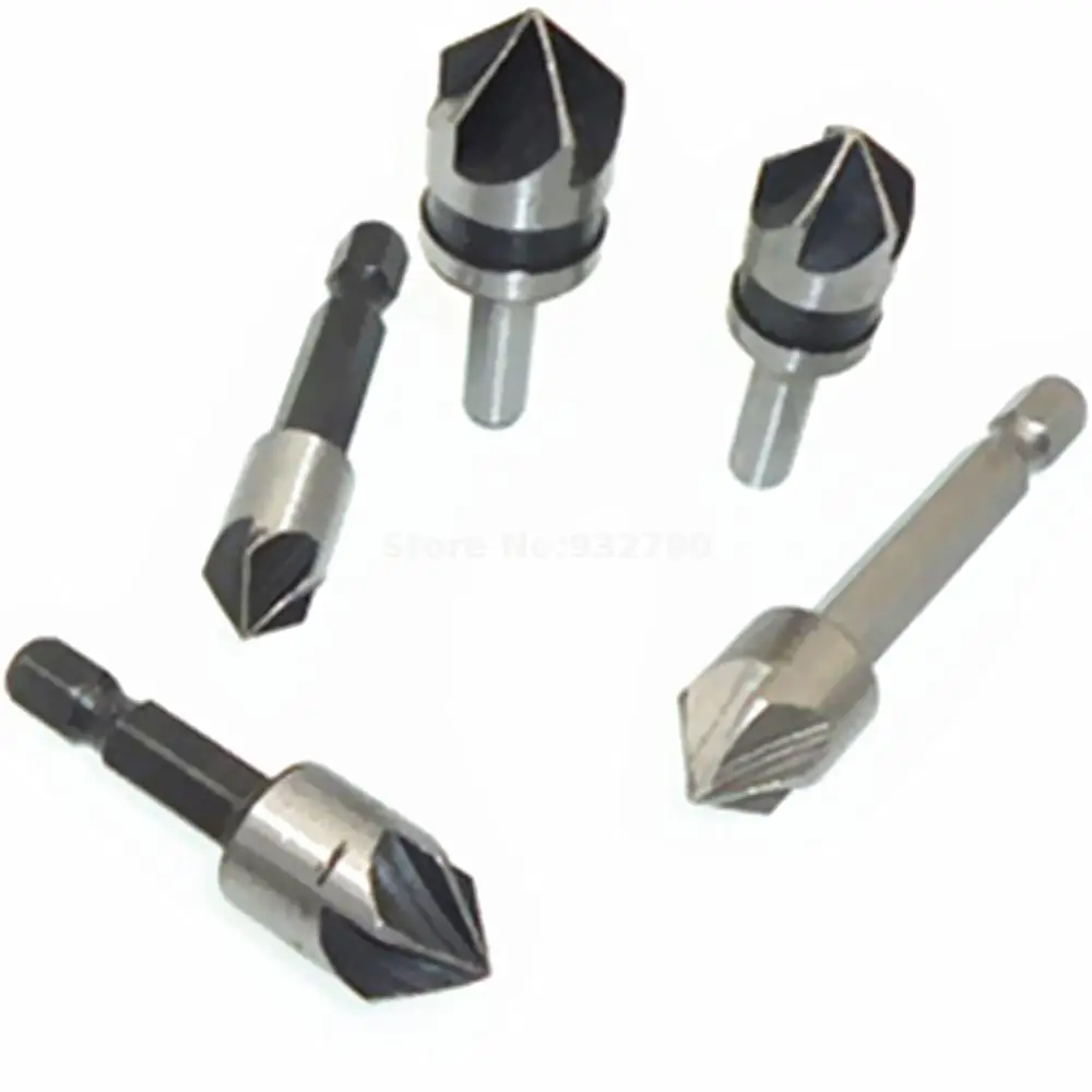5pc Industrial Countersink Bit High Speed Steel Woodworking Drill Bit 5