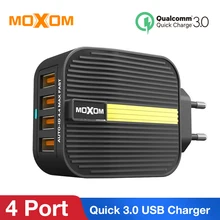 MOXOM Quick Charge 3,0 быстрое USB зарядное устройство 28 Вт зарядное устройство для мобильного телефона для iPhone samsung Xiaomi Tablet 4 порта для рабочего стола EU UK Plug