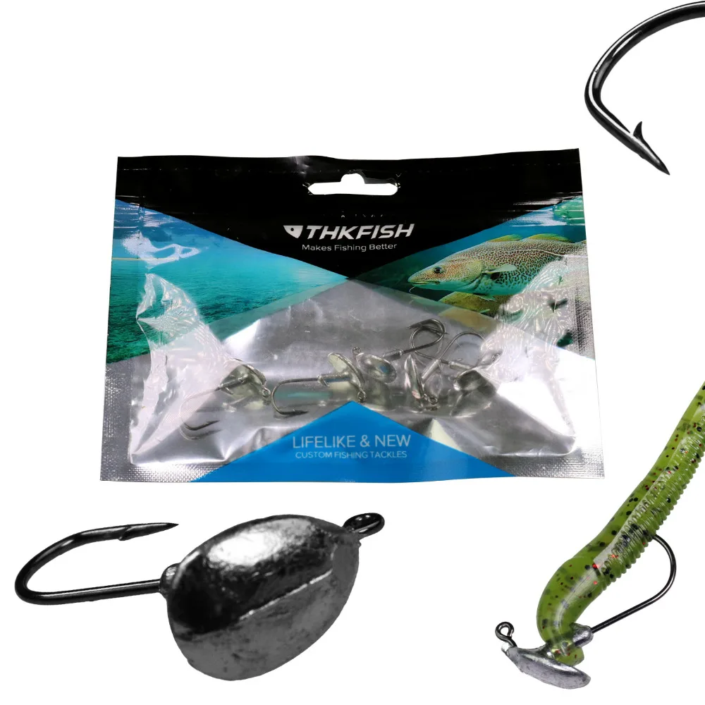5pcs/lot Jump Jig Head Fishing Hook 3.5g 5g 7g 10g 14g Tumbler Anti-hanging grass Lead Head Fishing Hooks Soft Lure Tackle