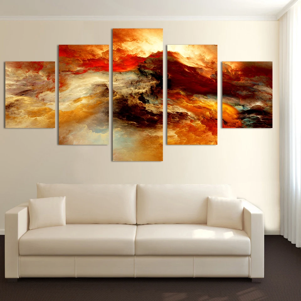 2017 Fashion 5 pcs Canvas Art Abstract Canvas Painting