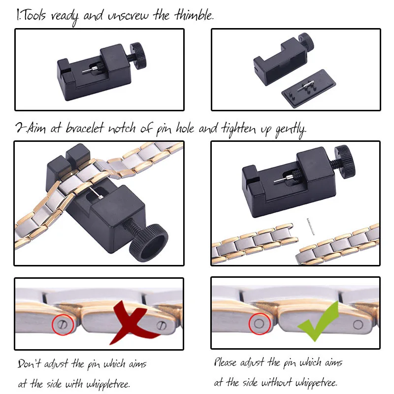 Браслет для часов, инструмент, браслет, звено для ремешка, щелевой ремешок, браслет, цепь, штифт, для удаления, Настройщик, набор инструментов, регулируемый браслет, инструмент