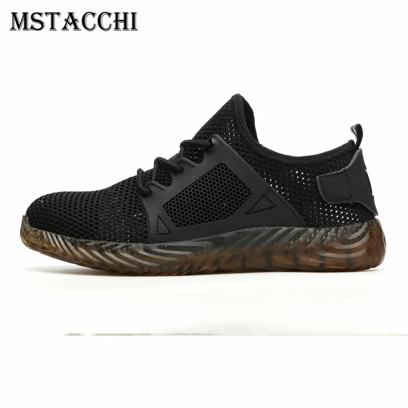 

MStacchi Man Breathable Steel Toe Anti Smash Work Shoes Dropshipping Indestructible Labor Insurance Shoes Man Air Safety Shoes