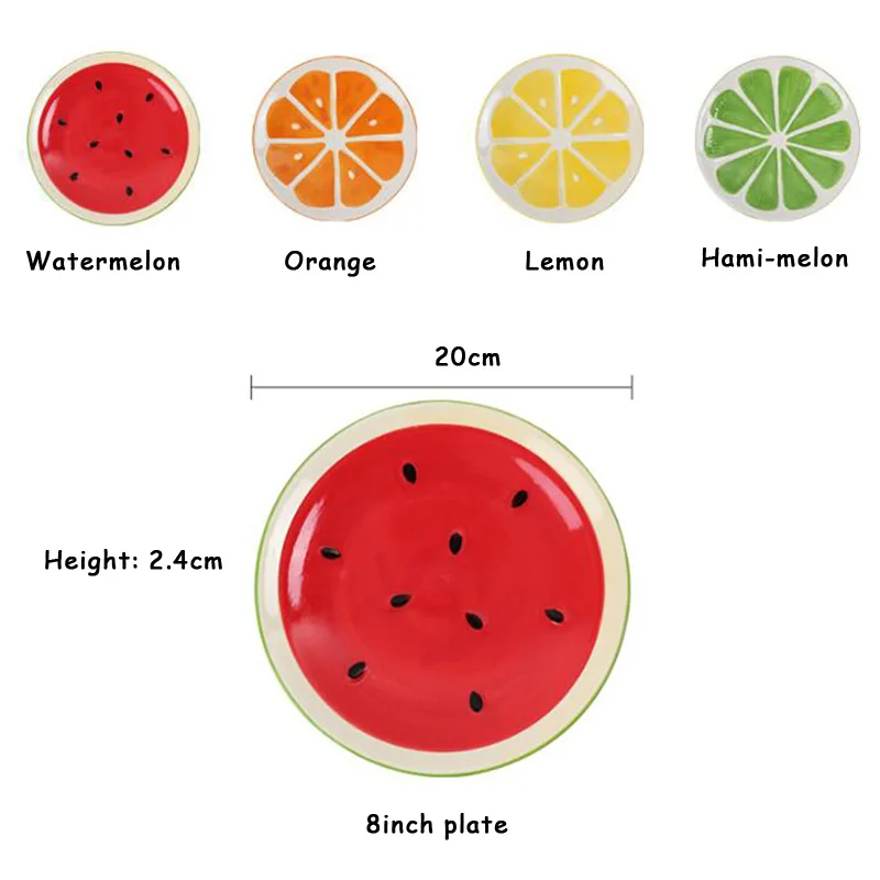 1 шт., фруктовая плоская тарелка, оранжевый дизайн, поднос для еды, ручная роспись, Салатница, набор посуды с героями мультфильмов, Детская обеденная тарелка, набор посуды