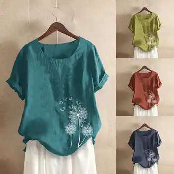 

2020 Summer Elegant Lady Work Office Shirts Casual Floral Print Women Blouse Cotton Tunic Tops Chemiser Mujer Plus Size Blusas