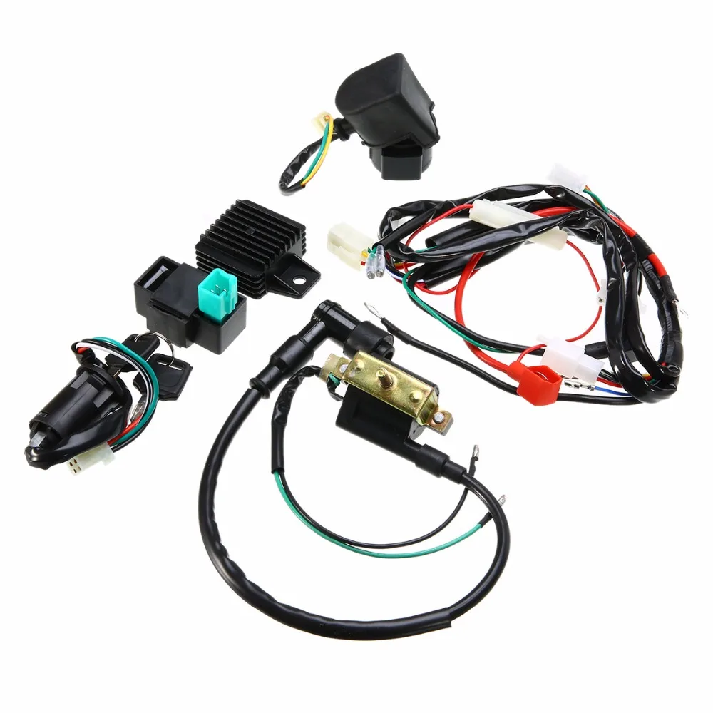 

MAYITR New Motorcycle CDI Wiring Harness Loom Ignition Solenoid Coil Rectifier for 50cc 110cc 125cc PIT Quad Dirt Bike ATV