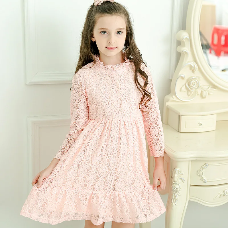 Teen Girls Lace Princess Dress Spring Fall 2018 Children's 5 16Y Big