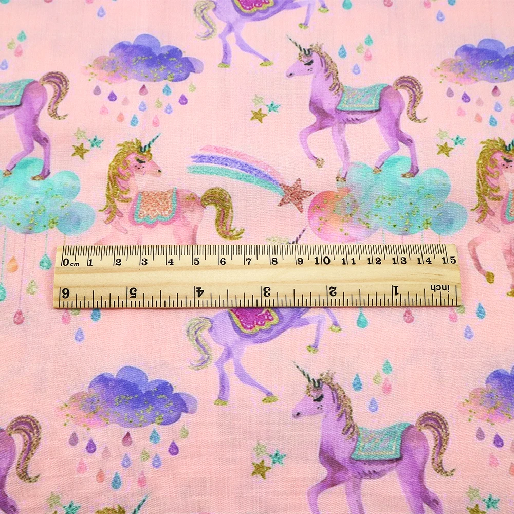 

New 50*145cm Horse Moon Polyester Cotton Fabric Printed Cloth Sewing Quilting Fabrics for Patchwork Needlework DIY,c2848