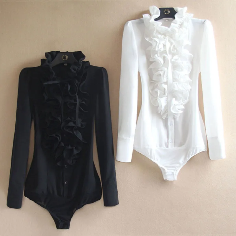 2020 new fashion ruffled chiffon blouse women long