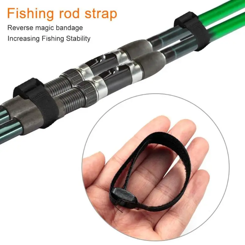

10/20pcs Reusable Fishing Rod Tie Pesca Holder Strap Suspenders Fastener Loop Belts Hook Loop Cable Cord Ties Belt Fish Tackle