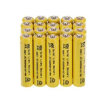 

New 18 PCS a set for Solar Light BatteriesAAA 600mAh For Garden Lights -Yellow