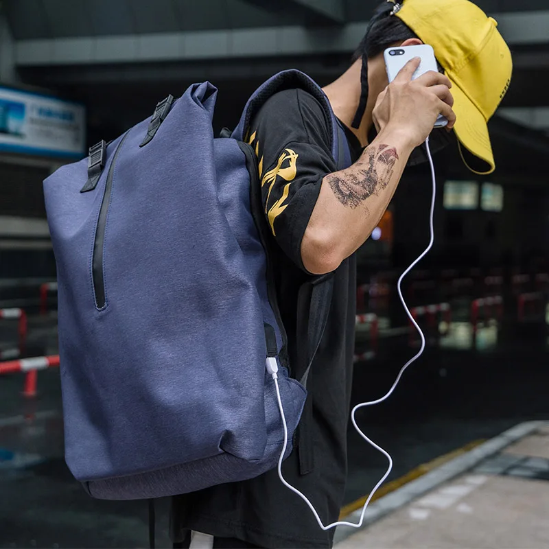 

2018 New Cool Men Backpacks Shoulder Bag USB Charging Casual Durable Comfortable For Laptop Student Schoolbag WML99