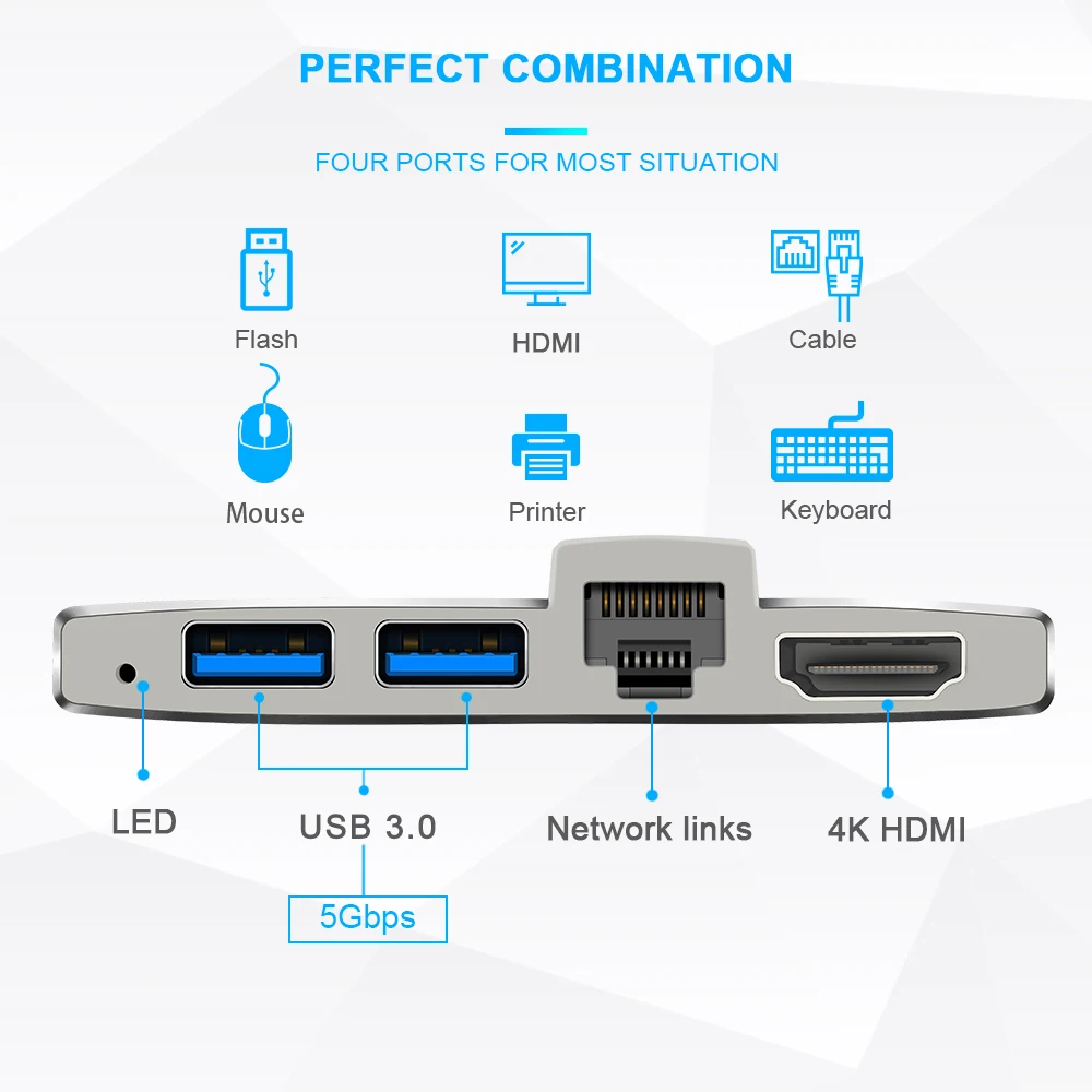 Rocketek usb 3 0 концентратор card reader К 4 к HDMI 1000 Мбит/с Gigabit Ethernet адаптер для MacBook pro pc
