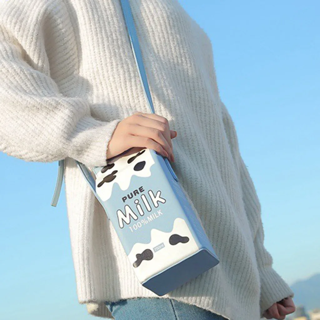 Женские милые сумки в коробке с молоком Модные Простые однотонные сумки через плечо женские клатчи
