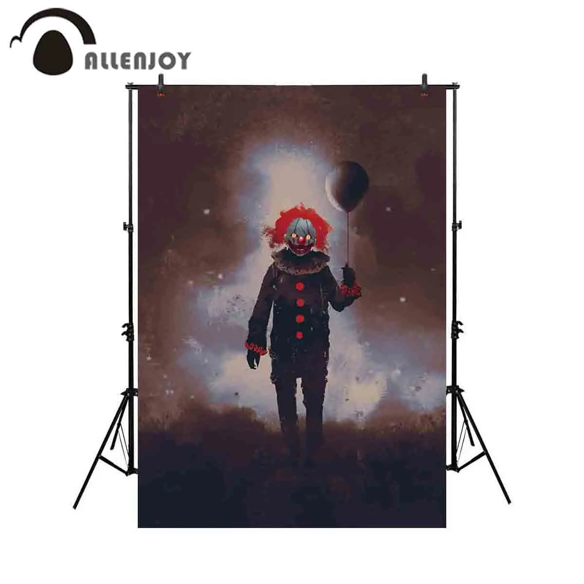 Allenjoy фон для фотостудии с черным воздушным шаром красными волосами злом клоуном