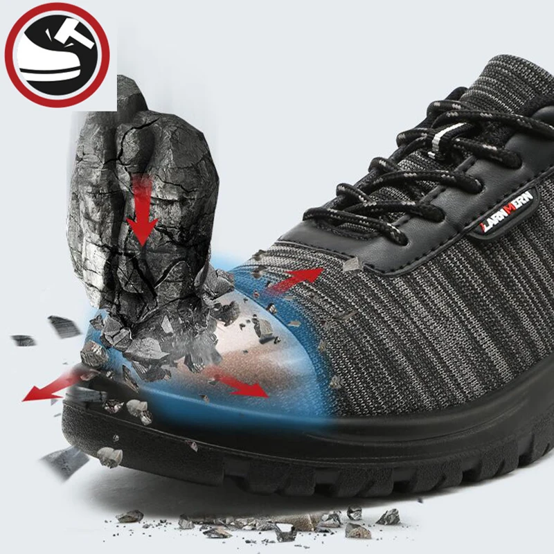 Black Trabalho Ao Segurança À slip Prova Sapatos Larnmern Punção Livre Biqueira Anti Construção Aço Do Botas Ar Homens Dos De YqIpHz