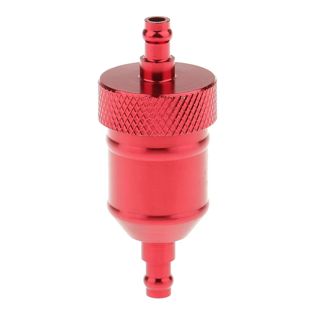 Universal 6mm Motorcycle Petrol Gas Fuel Filter Cleaner Motorcycle Pit Dirt Bike ATV Quad Inline Fuel Gas Filter 1/4 inch Red