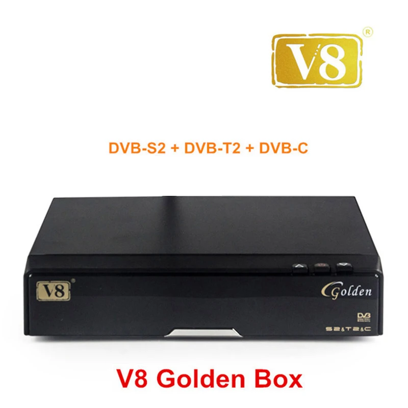 

V8 Golden HD COMBO decoder Satellite TV Receiver DVB-S2 + DVB-T2 Twin Tuner DVB-Cable Support CCcam NEWcamd PVR Ready Google map