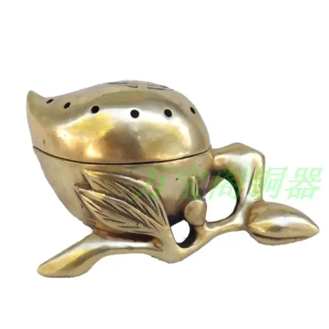 

Copper peach incense burner copper plate incense burner fortune birthday gift