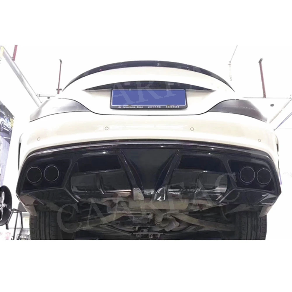 Углеродного волокна диффузор губа на задний бампер для Mercedes Benz CLA класс W117 CLA180 CLA200
