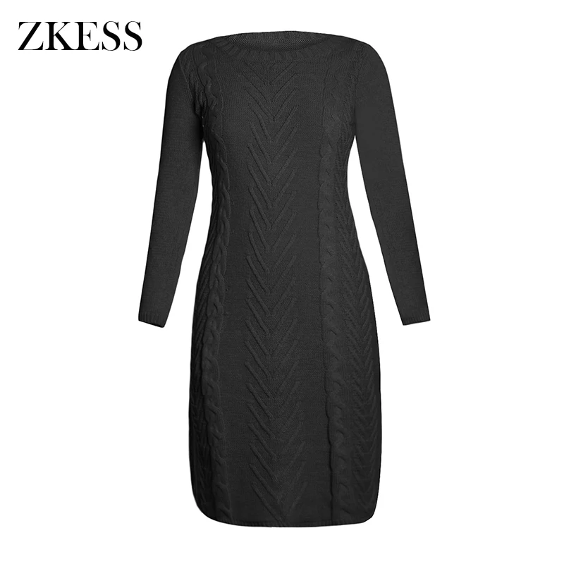 Black-Women-s-Hand-Knitted-Sweater-Dress-LC27772-2-2 