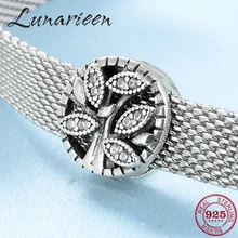 Подлинное 925 пробы серебряное дерево жизни бусины зажимы подходят браслет отражение Шарм, изготовление украшений