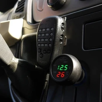 

Marsnaska Hot Sale 2 In 1 Red LED Car Cigarette Lighter Digital Voltmeter Thermometer Applies to 12/24V Universal Car SUV Truck