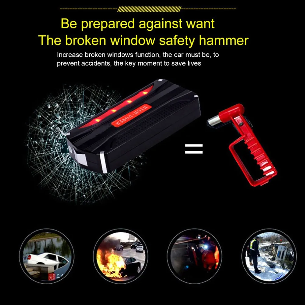 

Multi Function Car Jump Starter Portable 4 USB Car Power Supply Rechargeable Power Bank High Power Battery Accessory Hot