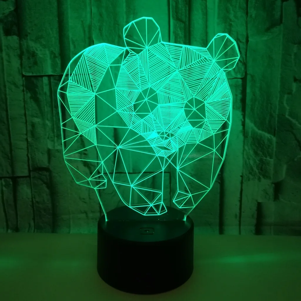 Candeeiros de Mesa para Sala de Estar de Toque Conduziu a Lâmpada de Mesa de Cabeceira Lâmpadas de Fábrica por Atacado Estéreo Panda Colorido Visão Noturna 3d