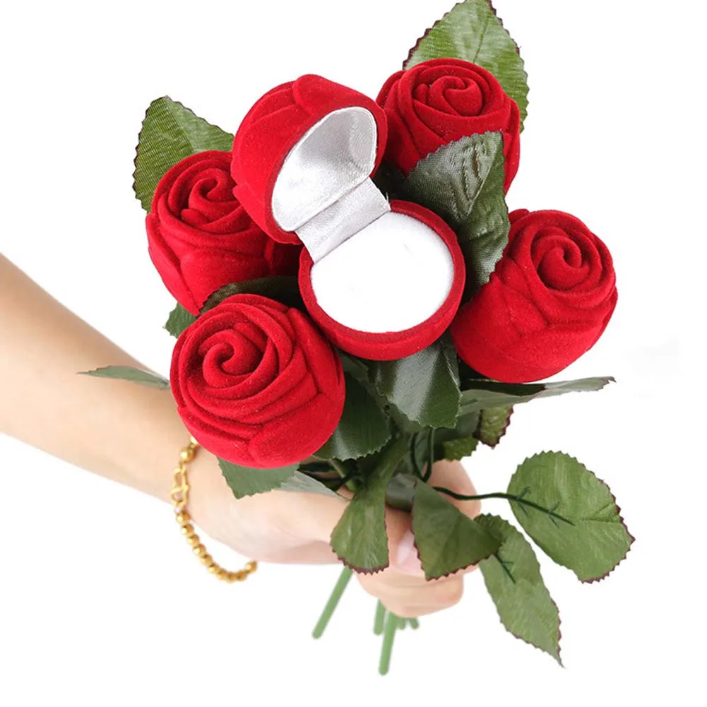Лучшее качество, лучшее качество, красная роза, коробка для ювелирных изделий, обручальное кольцо, подарочный футляр, серьги, держатель для