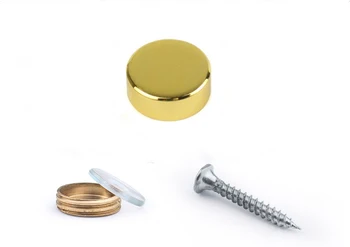 

20PCS/LOT Diameter25*H7MM Cap Screw Mirror Nails Bright Gold Cap Glass Decorative Screws Advertising Nails-Gasket9.5mm