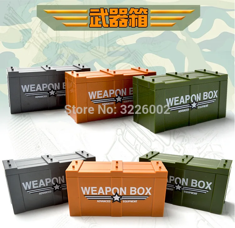 

For Military Weapon Box Police guns Figures Parts MOC Accessories SWAT Model Building Blocks Brick Kits Toys bricks