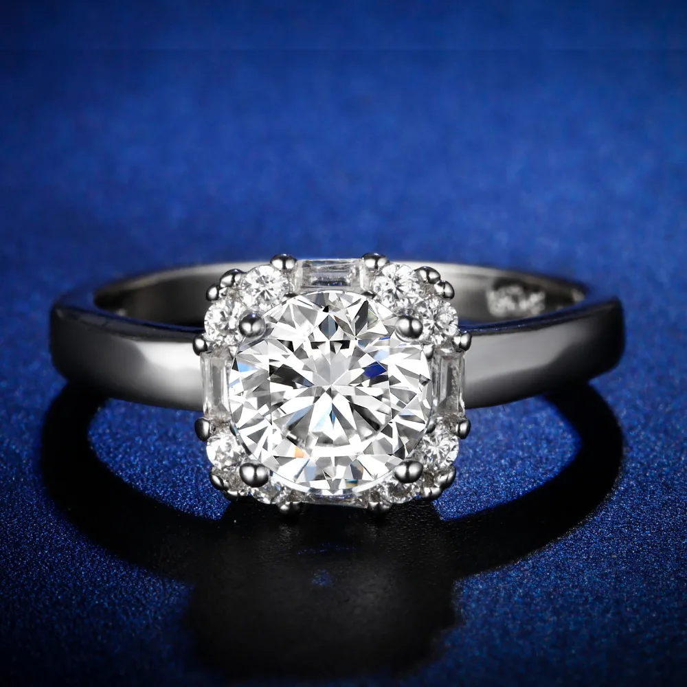 

Original Design Handmade cz unique style top quality round cut simple Ring Cubic Zirconia Hot Ins sterling silver 925