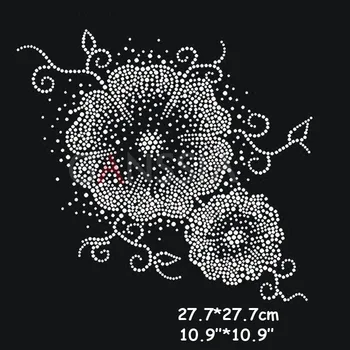 

3pcs/lot Newest flower design hotfix rhinestone Heat transfer motif for garment accessories,DIY motifs rhinestone (ss-1823)