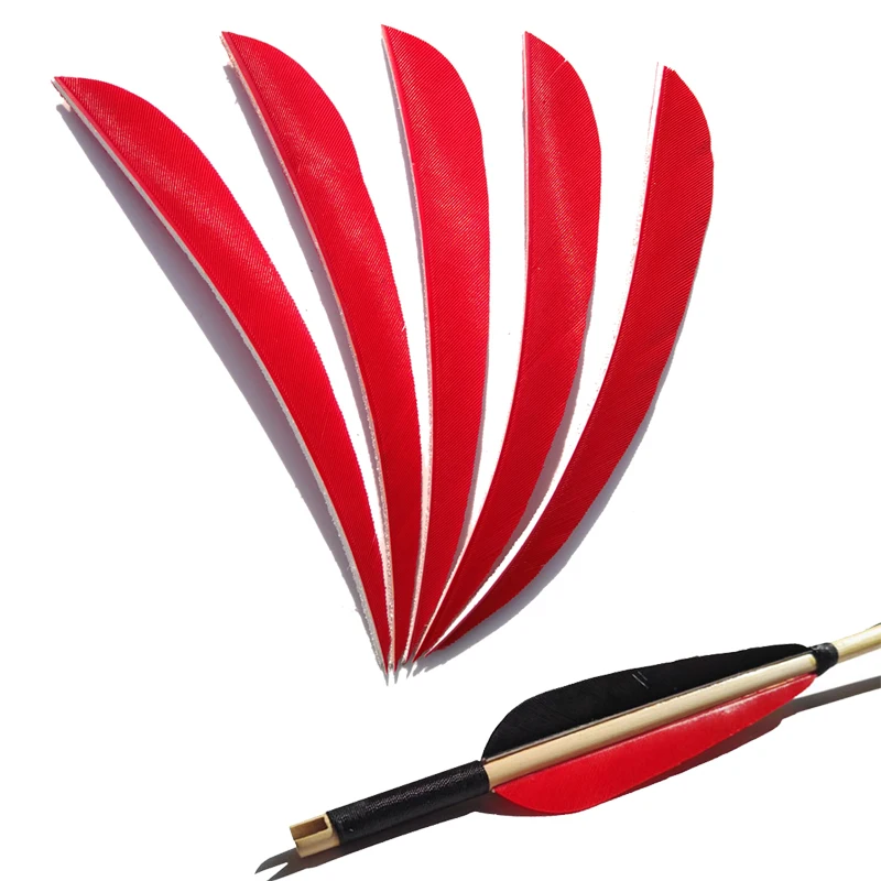 50pcs Archery Arrow Feather Ring Wing 5 Inch Tuekey Feather Drop Shape