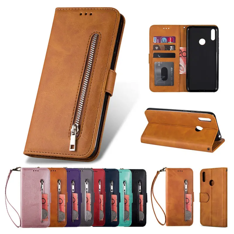 

For Huawei P Smart 2019 Case 360 Protect Flip Cover Funda Huawei P Smart Plus 2019 Case Zipper Etui Luxury Wallet P Smart+