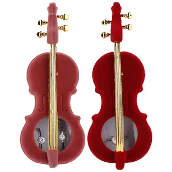 

Flannel Necklace Ring Gift Box Violin Shaped Earring Locket Jewelry Storage Case Jewelry Gift Box Display Holder For Jeweler c
