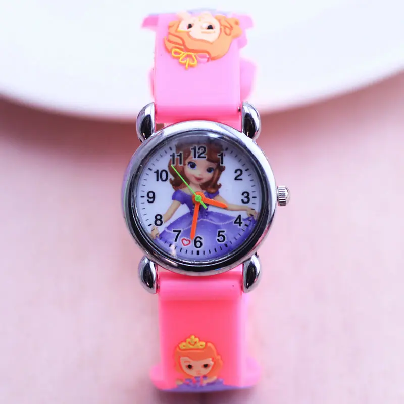 1 шт. милые детские наручные часы София для девочек силиконовые часы новое платье Аналоговые кварцевые наручные часы