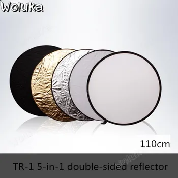 

Five-in-one double-sided photographic reflector 110CM Photo studio fill light indoor folding portable studio equipment CD50 T08