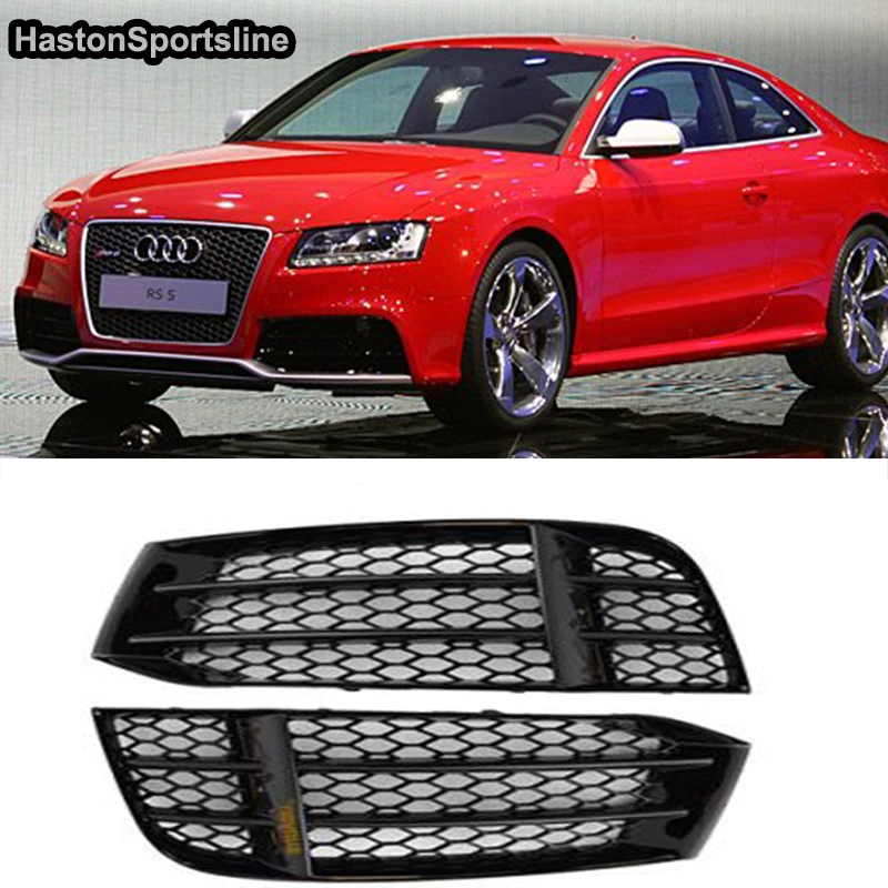 A5 RS5 ABS Black Front Fog lamp Grill Covers Fog light trim For Audi RS5 Only 2007