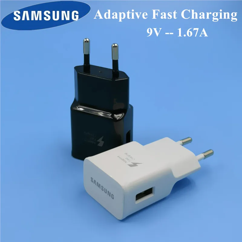 Original EU Samsung Galaxy s8 Charger travel adapter adaptive fast charging for s6 s7 edge S9 plus note 8 9 A8 A5 2017 a7 2018