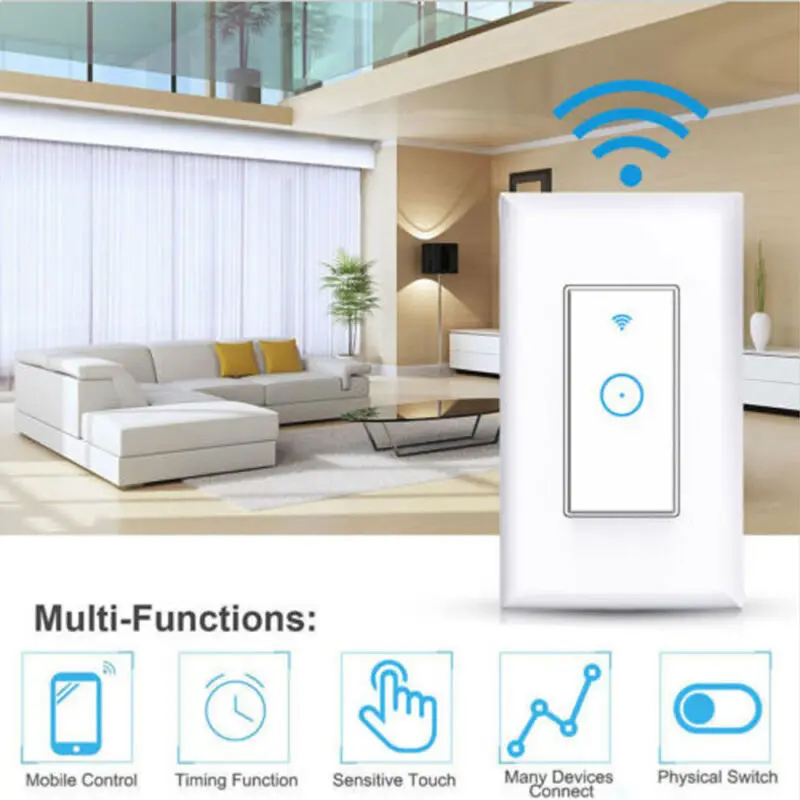 

Smart Home WiFi Panel Touch Switch Wall Control Light switch US/EU Standard Work For Alexa Google Home