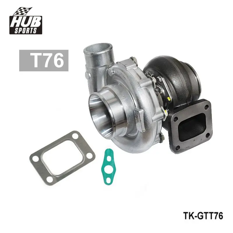 Hubsports - T76 Turbocharger compressor A/R .80 turbine housing A/R.81 Oil 1000hp T4 V-Band Clamp  water cooling HU-GTT76