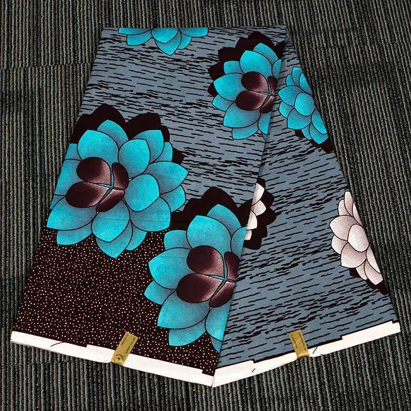

Floral Ghana Kente Fabric Veritable African Real Wax Print Fabric Polyester Wax Ghana Kente Cloth FP6210