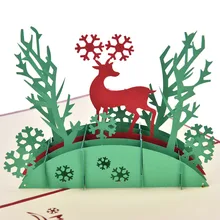 Рождественский олень 3D лазерная резка всплывающая бумага всплывающие открытки ручной работы на заказ поздравительные открытки подарки для любимого вечерние принадлежности