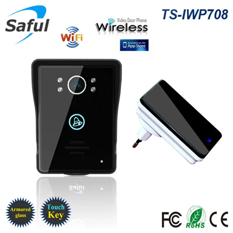 

Saful 7" Wifi IP Video Door Phone Digital Bell Camera Unlock Outdoor Speaker Wall Electronic Security Home Door Intercom System