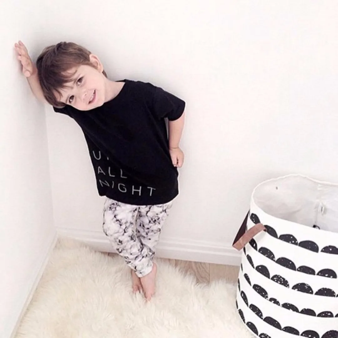 Storage Bucket With Handles Canvas Printing PE Waterproof Kids Toys Storages Barrel Home Washing Clothes Basket 40*50cm Sale