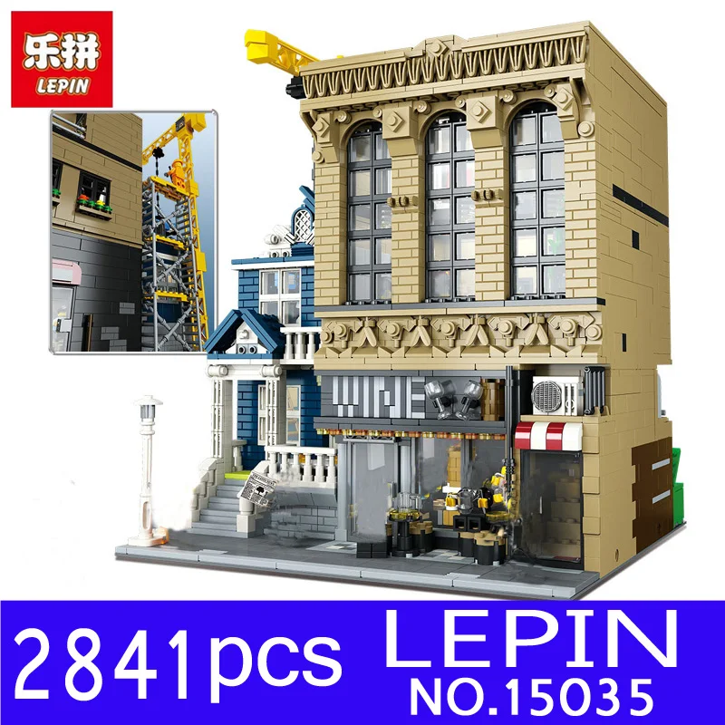 

Lepin 15035 2841Pcs City Creative Streetsight MOC Series The Bars and Financial Companies Set Building Blocks Bricks Toys Gifts