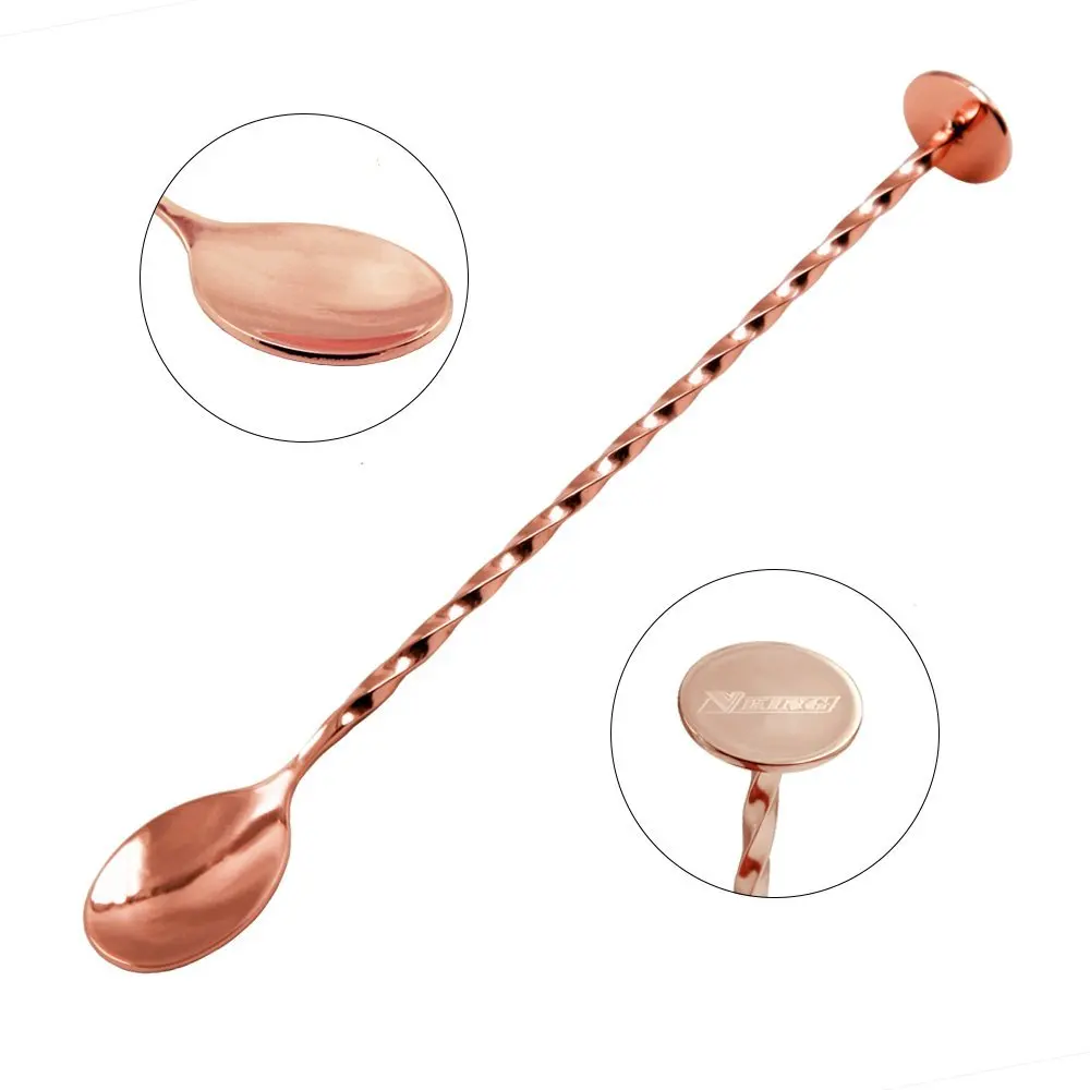 Hot Stainless Steel/Copper Mixing Spoon Twisted Mixing Spoon Swizzle Stick Whisk Mixing Tool