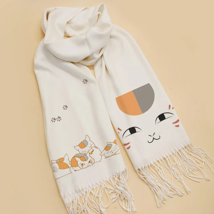 Шарф Natsume Yuujinchou мягкий белый теплый зимний шарф шаль модные новые подарки на